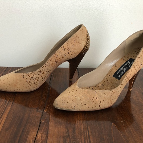 Rare Vintage cork STUART WEITZMAN shoes 8.5 - Picture 3 of 10